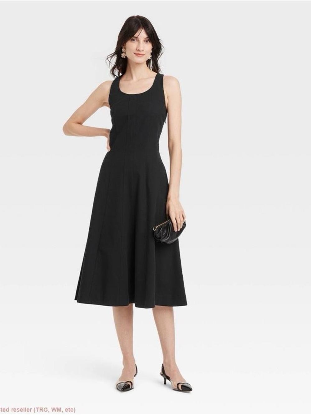 NWT A New Day Corset Midi A-Line Dress Black Size 4 Sold Out Color Pockets